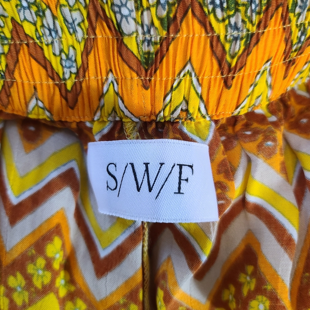 SWF Brisk Wide Leg Pants In Sol Chevron Yellow Size Small - Picture 4 of 8